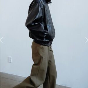 Monoha Black Faux Leather Jacket jumper